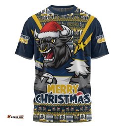 North Queensland Cowboys T-Shirt Merry Christmas Festive Spirit Edition