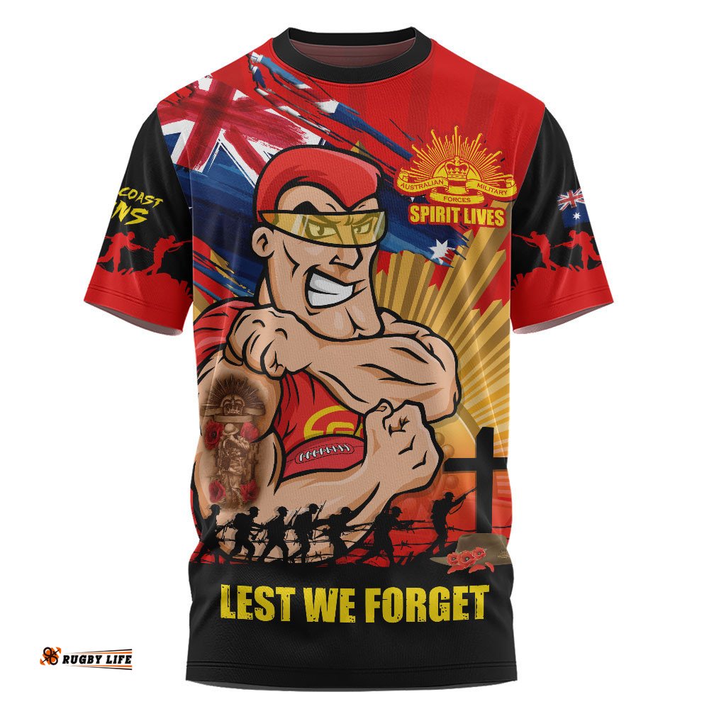Gold Coast SUNS T-Shirt ANZAC Day Honour And Football Legacy