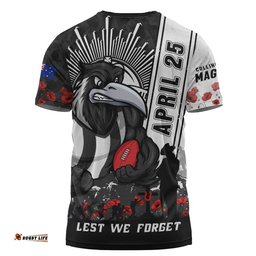 Collingwood T-Shirt Anzac Day Lest We Forget Memorial