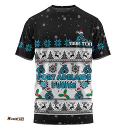 Port Adelaide T-Shirt Special Ugly Christmas Holiday Footy Fans