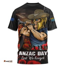 Gold Coast Titans T-Shirt Anzac Day Rising Dawn Ceremony Lest We Forget Courage