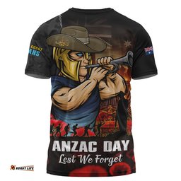 Gold Coast Titans T-Shirt Anzac Day Rising Dawn Ceremony Lest We Forget Courage