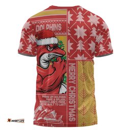 Redcliffe Dolphins T-Shirt Christmas Magic Knit Style Winter Glow