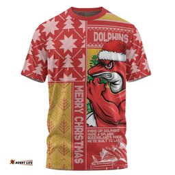 Redcliffe Dolphins T-Shirt Christmas Magic Knit Style Winter Glow