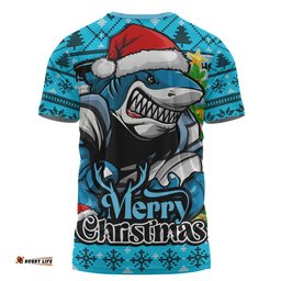 Cronulla-Sutherland Sharks T-Shirt Merry Christmas Game Day Knit Style Team Edition