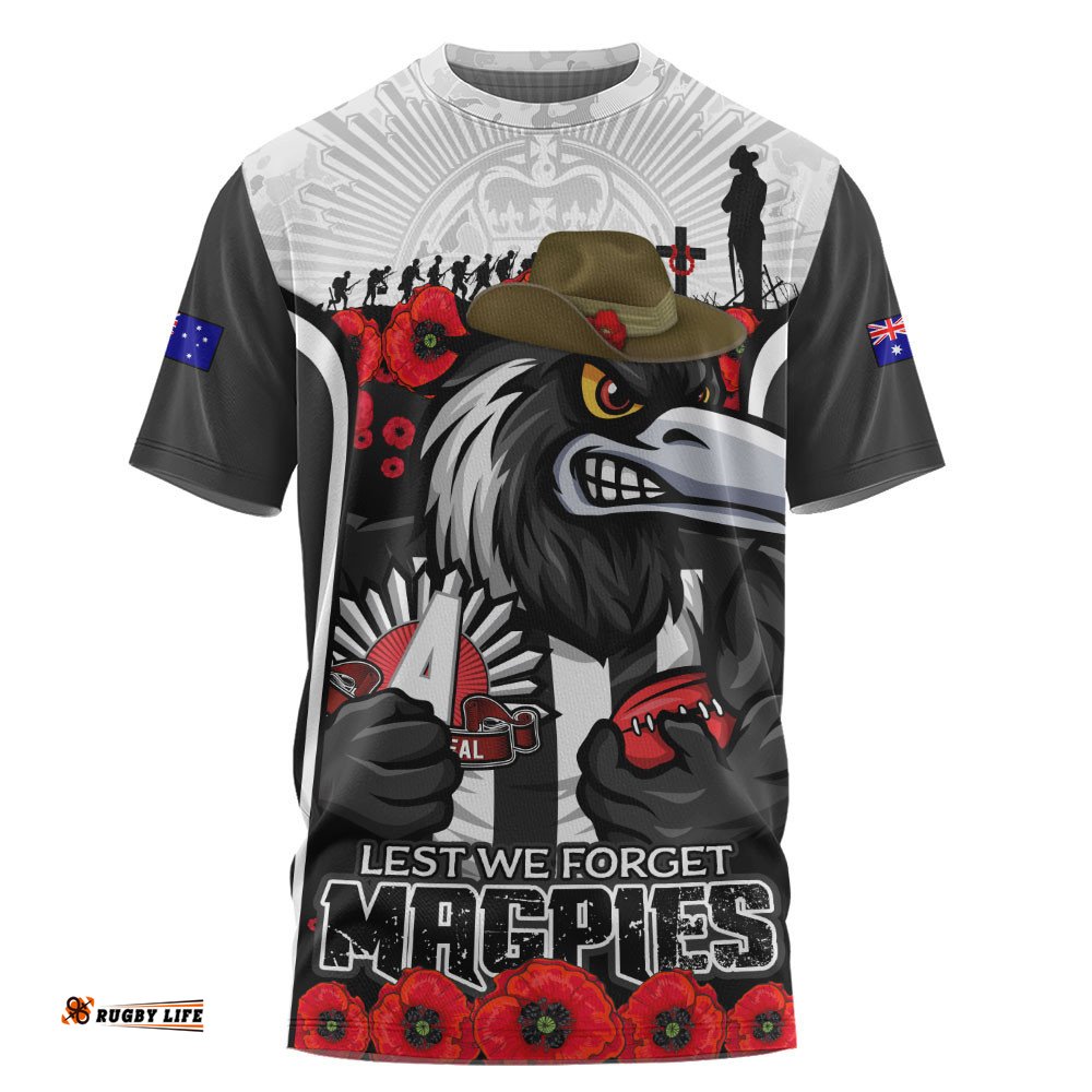 Collingwood T-Shirt Lest We Forget In Eternal Honor And Duty