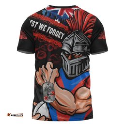 Newcastle Knights T-Shirt Anzac Remembrance Of The Fallen