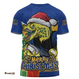 Parramatta Eels T-Shirt Santa Scoring Touchdown On Christmas Game Day