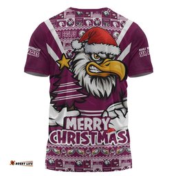 Manly Warringah Sea Eagles T-Shirt Merry Christmas Festive Spirit Edition