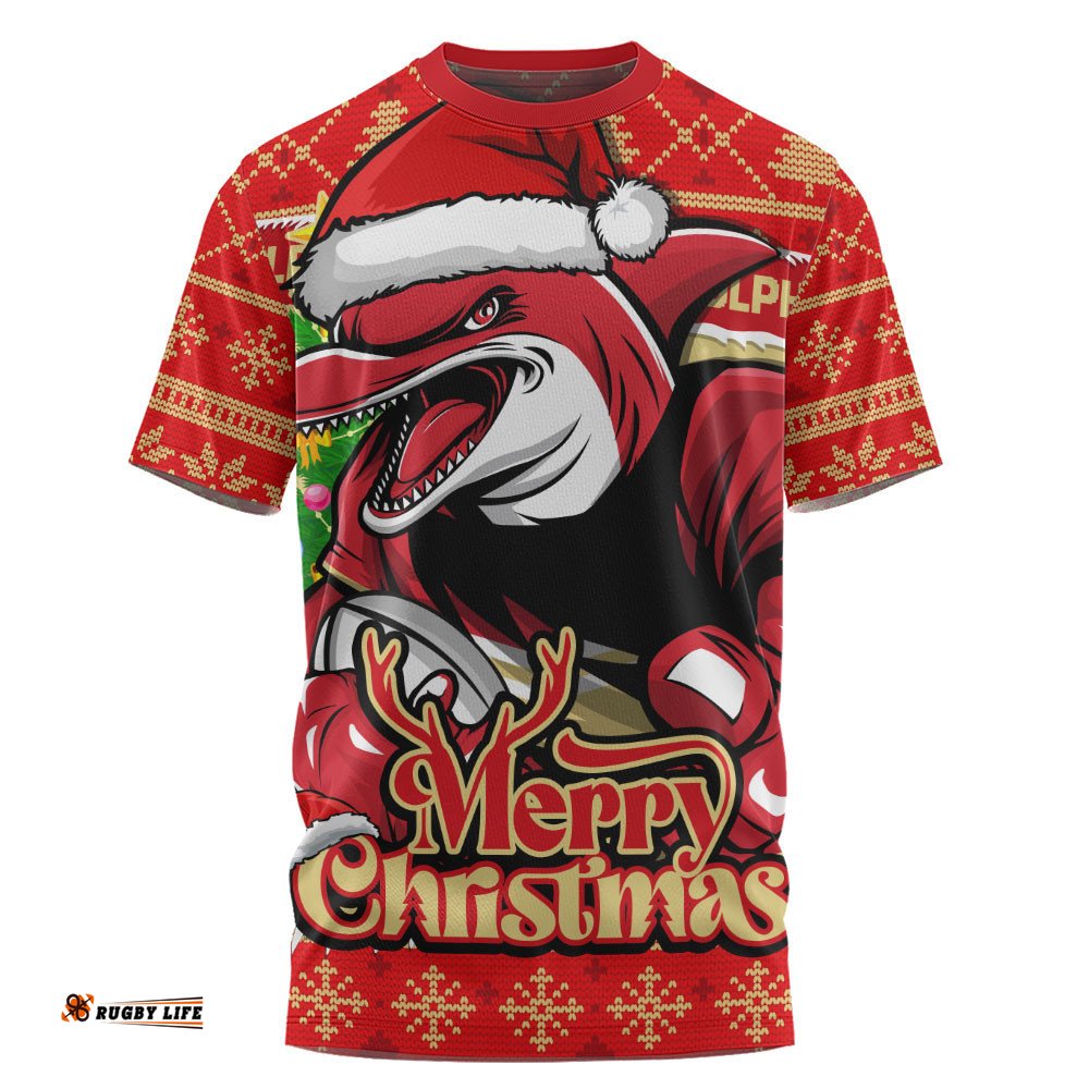 Redcliffe Dolphins T-Shirt Merry Christmas Game Day Knit Style Team Edition