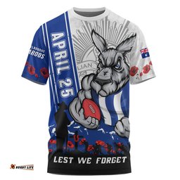 North Melbourne T-Shirt Anzac Day Lest We Forget Memorial