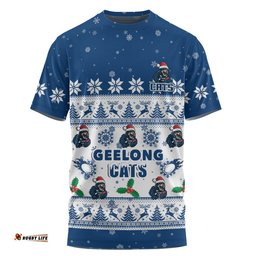 Geelong Cats T-Shirt Special Ugly Christmas Holiday Footy Fans