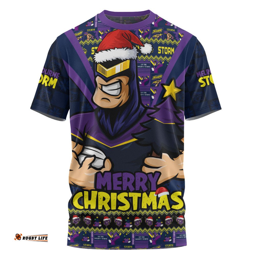 Melbourne Storm T-Shirt Merry Christmas Festive Spirit Edition