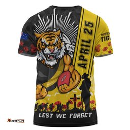 Richmond T-Shirt Anzac Day Lest We Forget Memorial