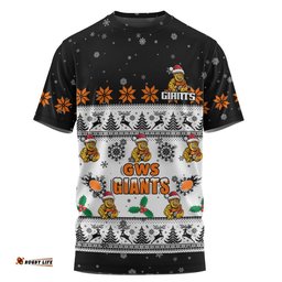 GWS GIANTS T-Shirt Special Ugly Christmas Holiday Footy Fans