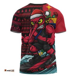 Essendon T-Shirt Christmas Holiday Santa Rides The Waves