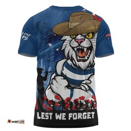 Geelong Cats T-Shirt ANZAC Inspired Football Fan Memorial Design