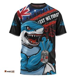 Cronulla-Sutherland Sharks T-Shirt Anzac Remembrance Of The Fallen