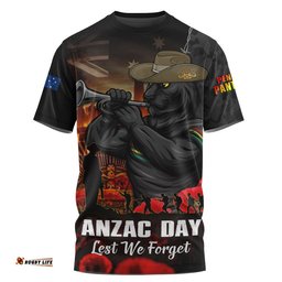 Penrith Panthers T-Shirt Anzac Day Rising Dawn Ceremony Lest We Forget Courage