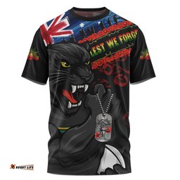 Penrith Panthers T-Shirt Anzac Remembrance Of The Fallen