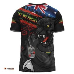 Penrith Panthers T-Shirt Anzac Remembrance Of The Fallen