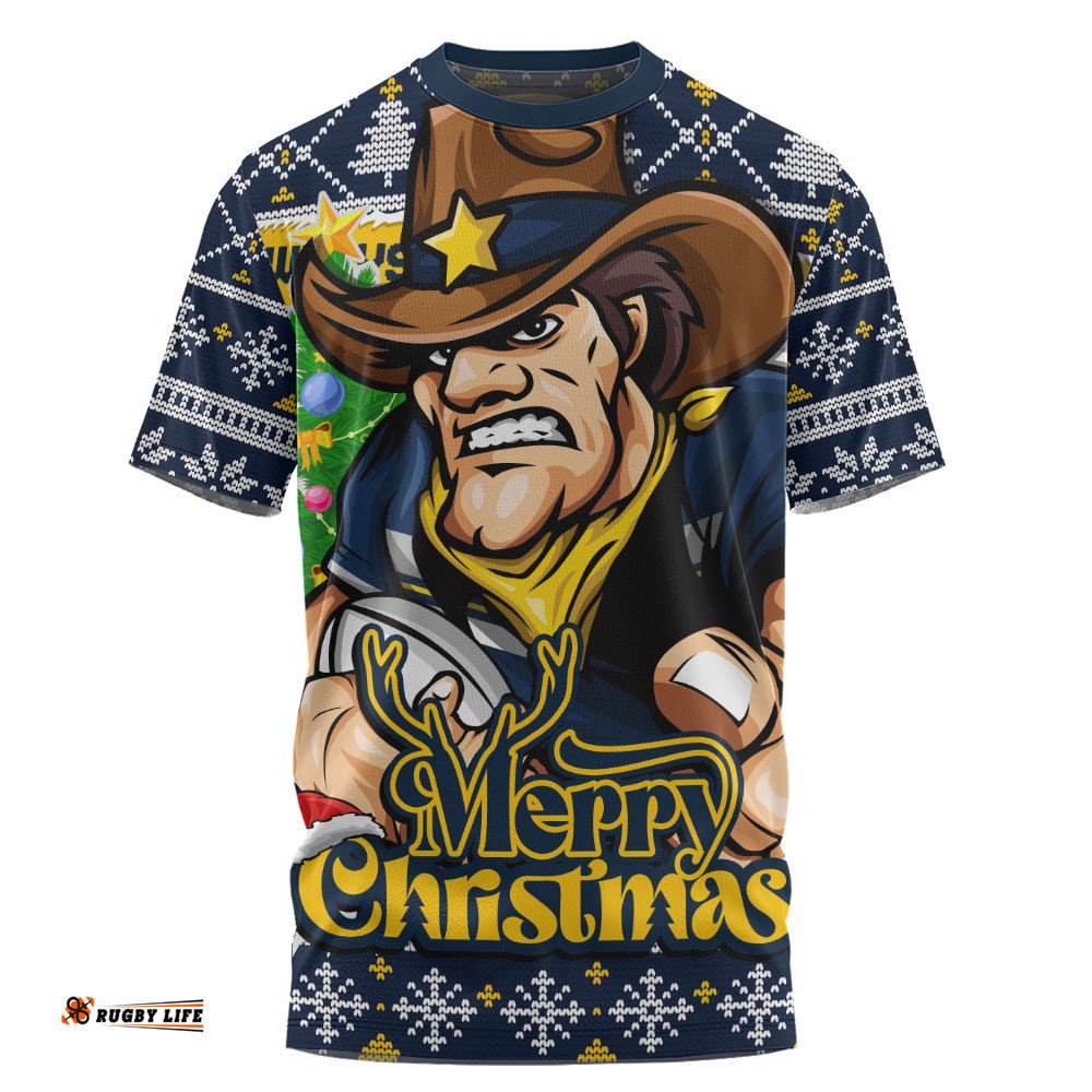 North Queensland Cowboys T-Shirt Merry Christmas Game Day Knit Style Team Edition