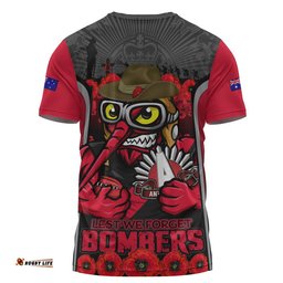 Essendon T-Shirt Lest We Forget In Eternal Honor And Duty