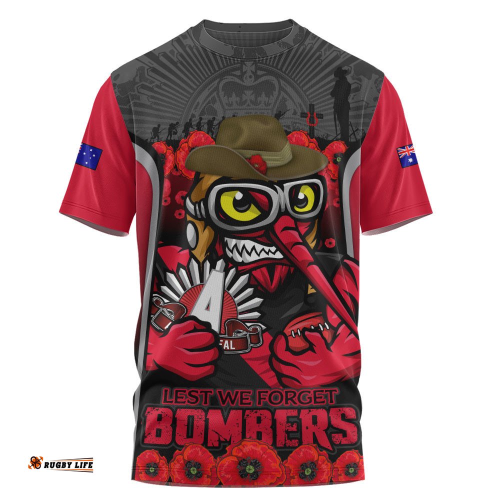 Essendon T-Shirt Lest We Forget In Eternal Honor And Duty