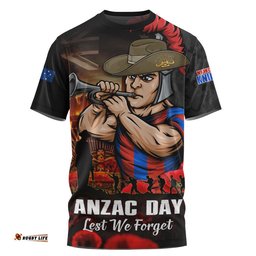 Newcastle Knights T-Shirt Anzac Day Rising Dawn Ceremony Lest We Forget Courage