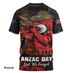 Redcliffe Dolphins T-Shirt Anzac Day Rising Dawn Ceremony Lest We Forget Courage