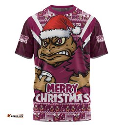 Queensland Maroons T-Shirt Merry Christmas Festive Spirit Edition