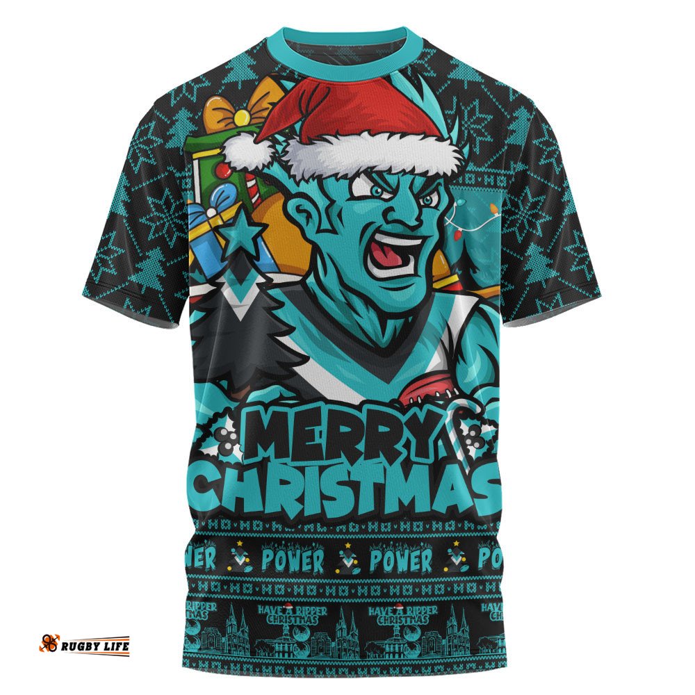 Port Adelaide T-Shirt Festive Holiday Merry Christmas Vibe