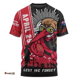 Essendon T-Shirt Anzac Day Lest We Forget Memorial
