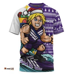 Fremantle T-Shirt Christmas Holiday Santa Rides The Waves