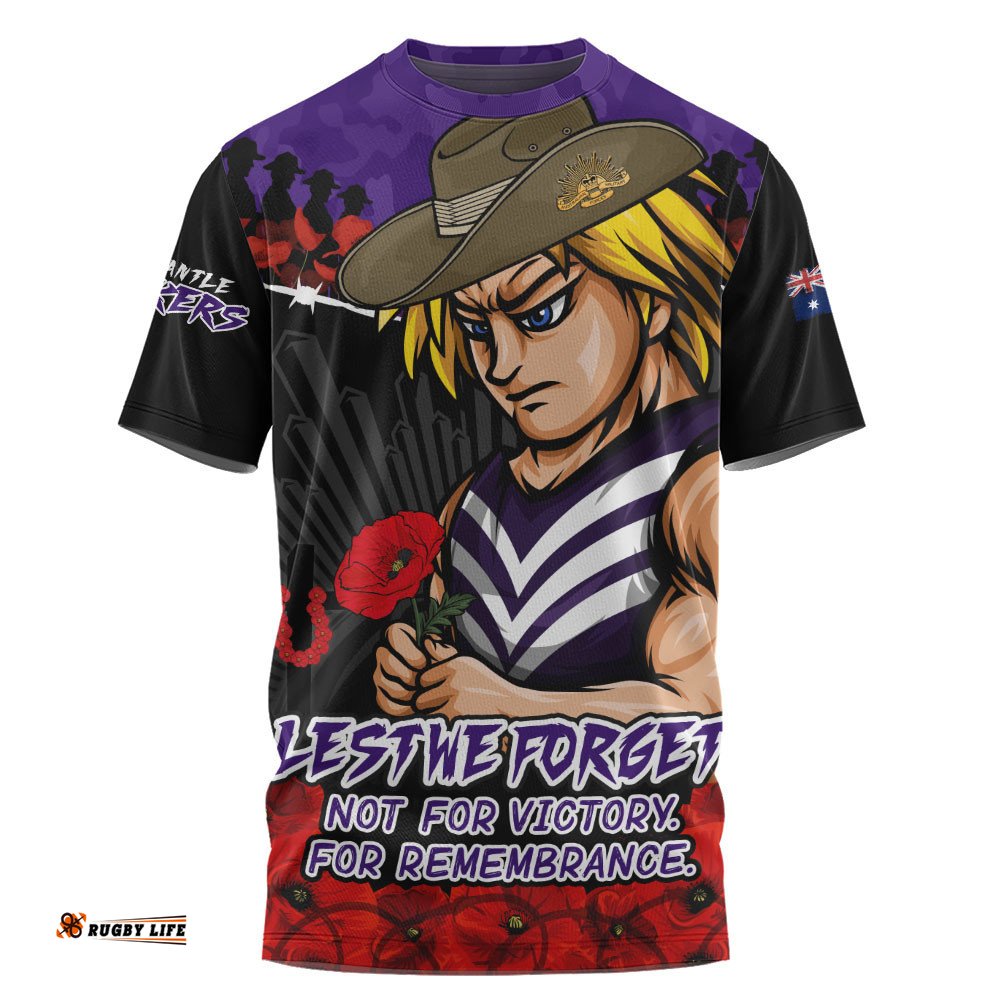 Fremantle T-Shirt ANZAC Day Not For Victory For Remembrance