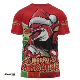 Redcliffe Dolphins T-Shirt Santa Scoring Touchdown On Christmas Game Day
