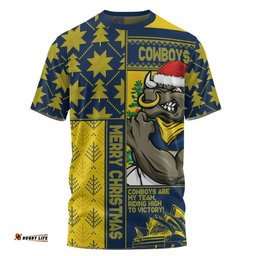North Queensland Cowboys T-Shirt Christmas Magic Knit Style Winter Glow