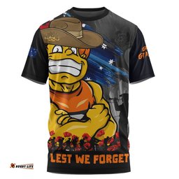 GWS GIANTS T-Shirt ANZAC Inspired Football Fan Memorial Design