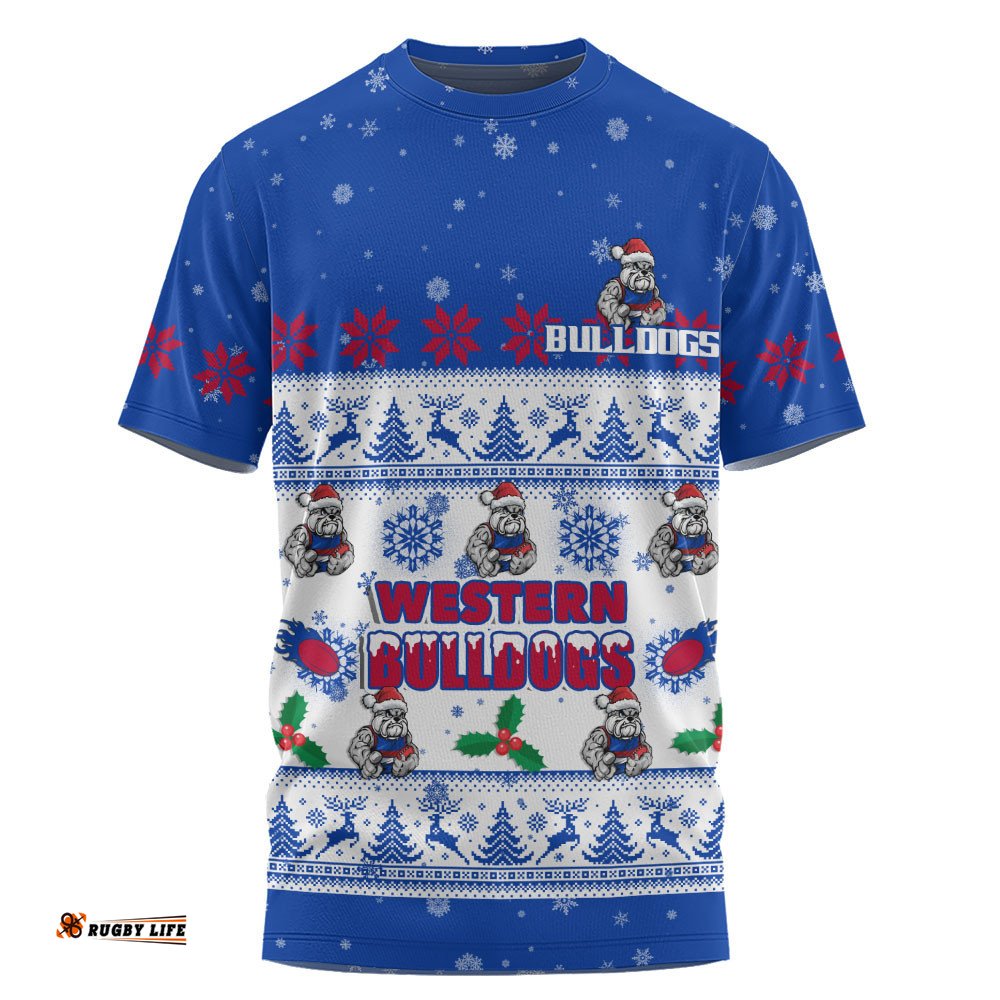 Western Bulldogs T-Shirt Special Ugly Christmas Holiday Footy Fans