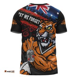 Wests Tigers T-Shirt Anzac Remembrance Of The Fallen