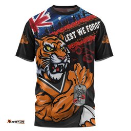 Wests Tigers T-Shirt Anzac Remembrance Of The Fallen