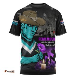 Port Adelaide T-Shirt Anzac Day In Memory Of Animals That Served