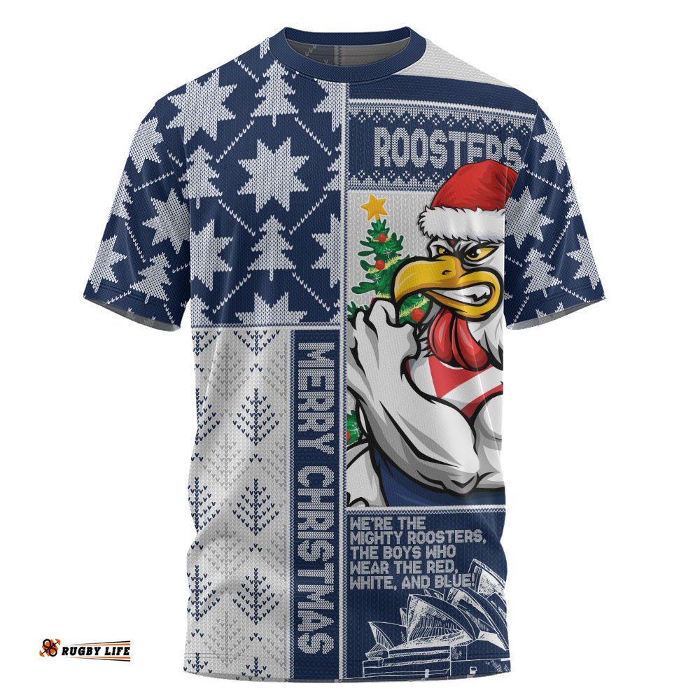 Sydney Roosters T-Shirt Christmas Magic Knit Style Winter Glow