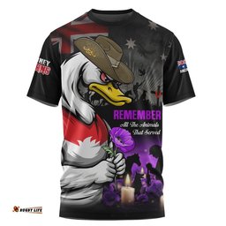 Sydney Swans T-Shirt Anzac Day In Memory Of Animals That Served