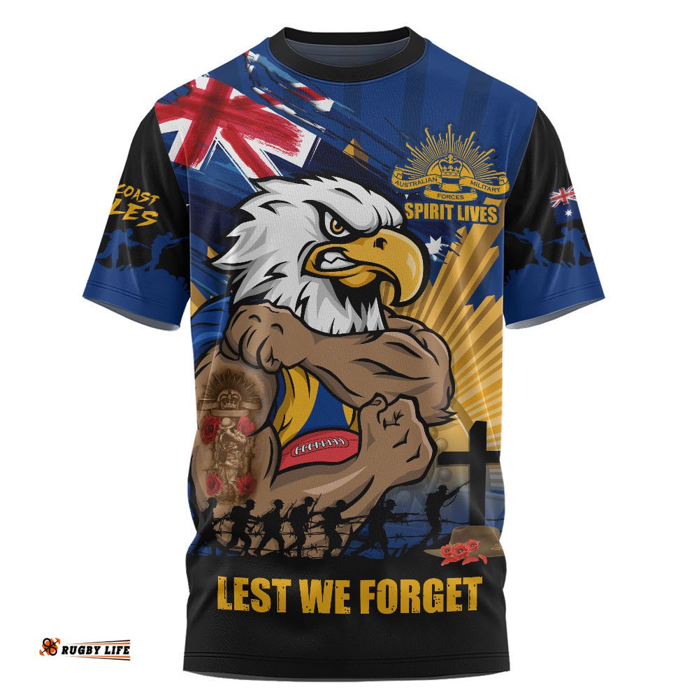 West Coast Eagles T-Shirt ANZAC Day Honour And Football Legacy
