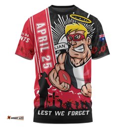 St Kilda T-Shirt Anzac Day Lest We Forget Memorial
