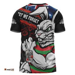 South Sydney Rabbitohs T-Shirt Anzac Remembrance Of The Fallen