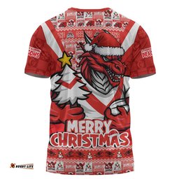 St. George Illawarra Dragons T-Shirt Merry Christmas Festive Spirit Edition