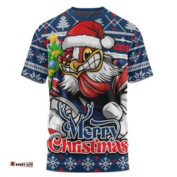 Sydney Roosters T-Shirt Merry Christmas Game Day Knit Style Team Edition