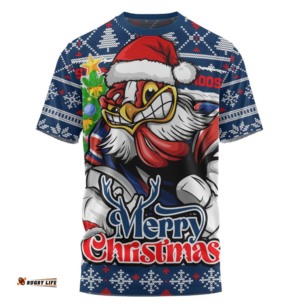 Sydney Roosters T-Shirt Merry Christmas Game Day Knit Style Team Edition